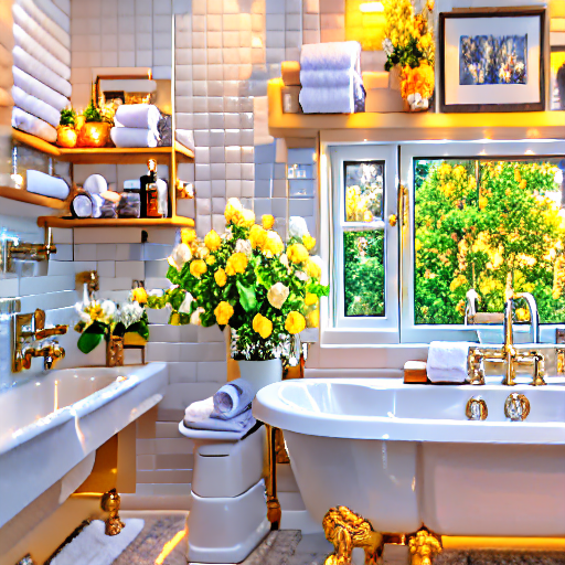 114_A white walled bathroom features beige appliances and furniture..png